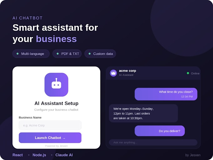 build a custom ai chatbot for your business