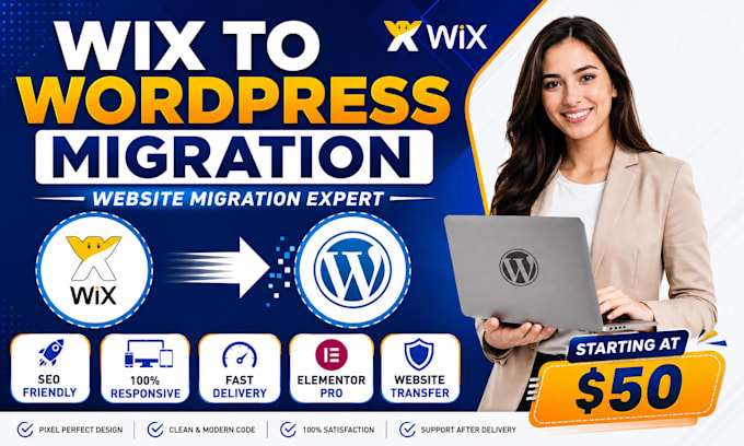migrate wix to wordpress, clone website, website transfer and redesign