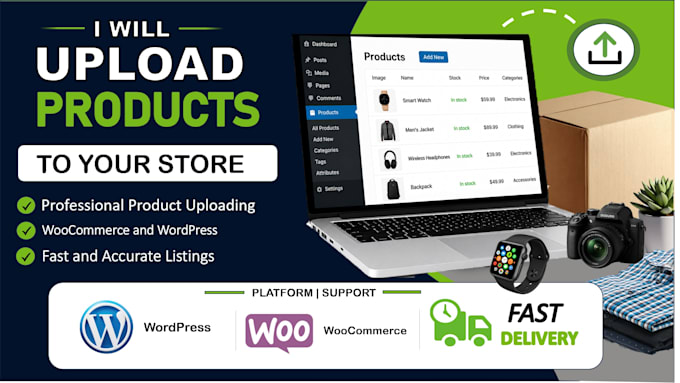 upload products on your wordpress website