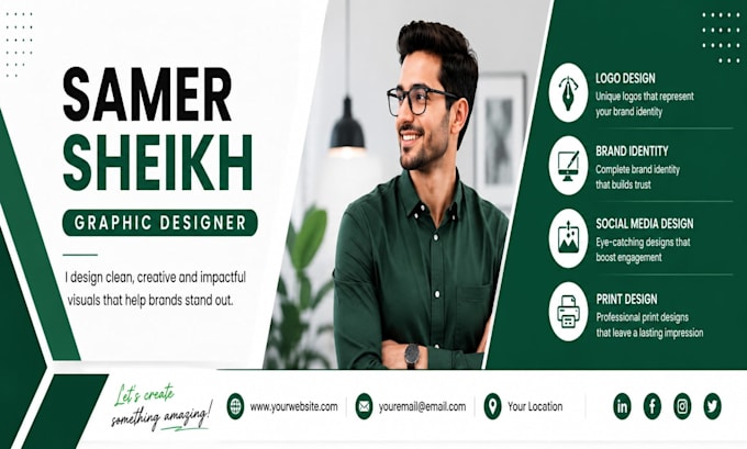 design a professional linkedin banner for your profile