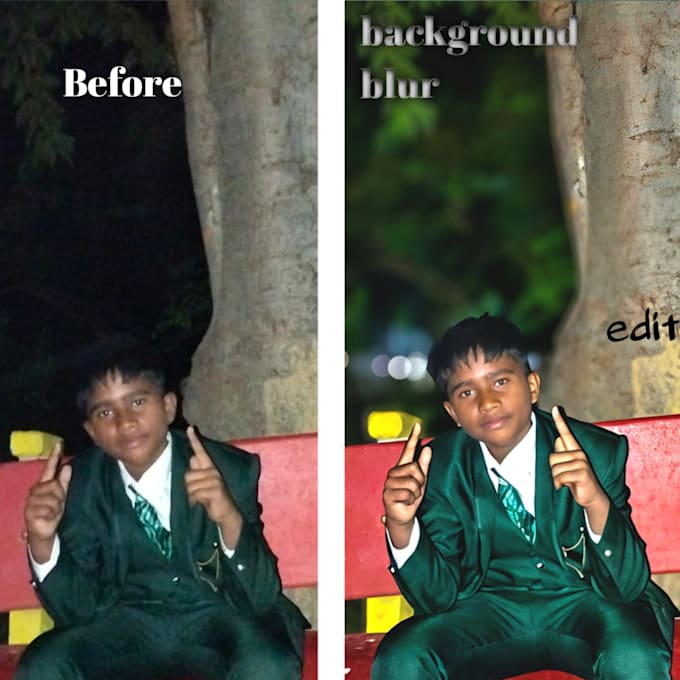 do professional photo editing background blur and color grading