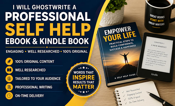 ghostwrite a professional self help ebook and kindle book