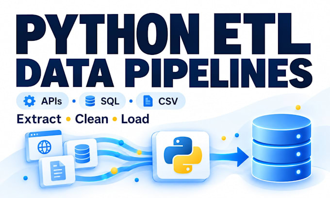 build python etl data pipelines for apis sql and CSV