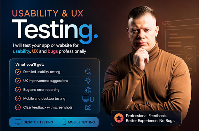 test your app or website for usability, UX and bugs