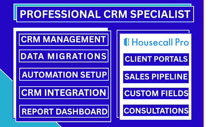 setup housecall pro CRM, automate workflow and integrate tools