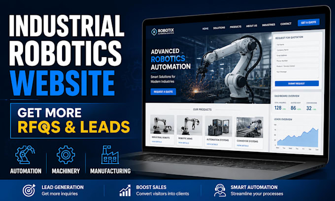 create industrial robotics website for automation and machinery brands