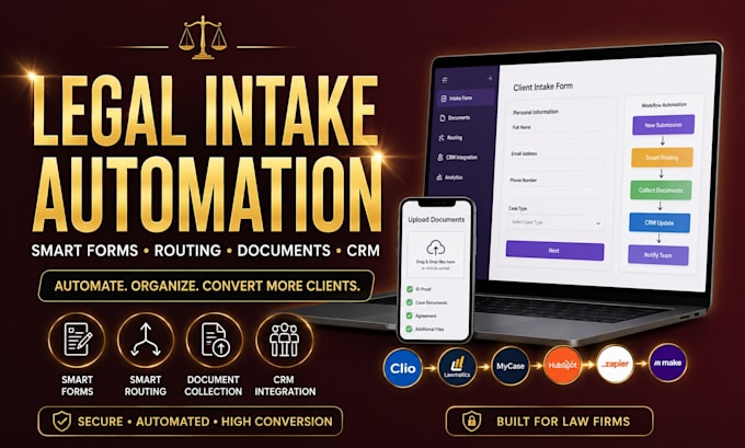 create automated legal client intake form smart routing document collection crm