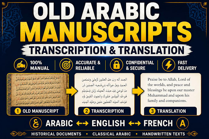 transcribe and translate old arabic handwritten documents