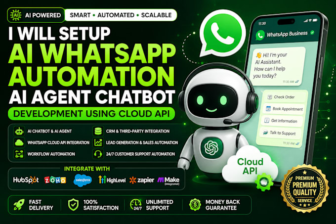 setup ai whatsapp automation ai agent chatbot development using cloud API