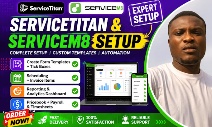 setup servicem8 invoice, forms, templates, servicetitan quotes, servicem8 api