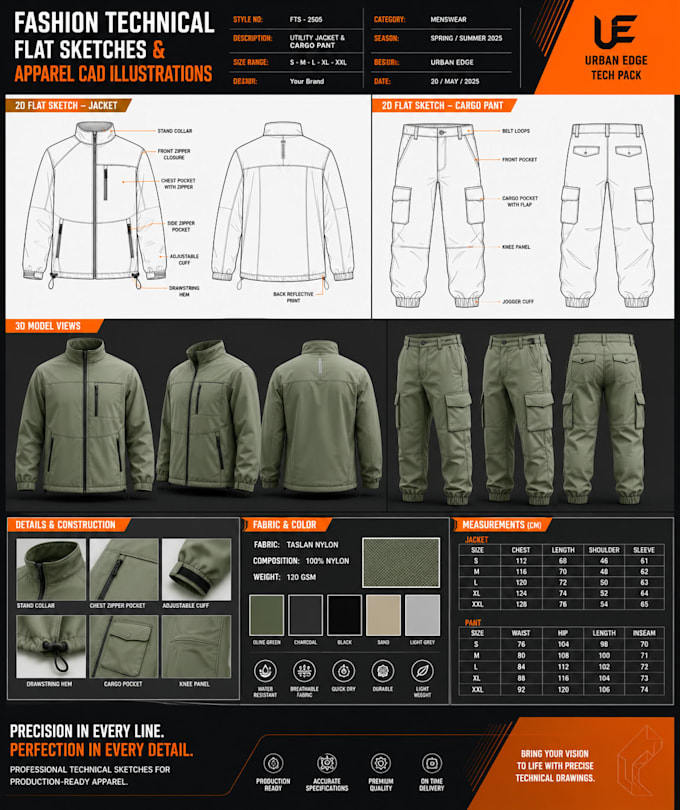 create fashion technical flat sketches and apparel cad illustrations