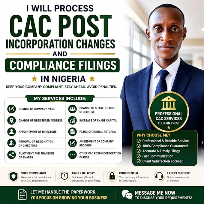 handle cac post incorporation changes and compliance in nigeria