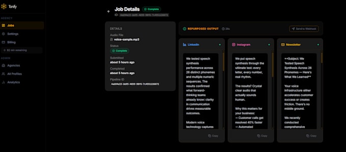 build an ai content transformation saas for marketing agency
