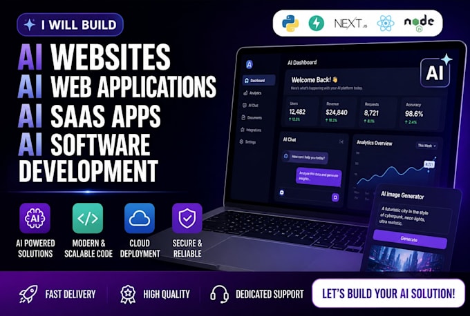 build ai website, ai web application, ai saas app, ai software development