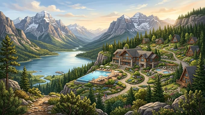 create custom landscape maps and resort site illustrations