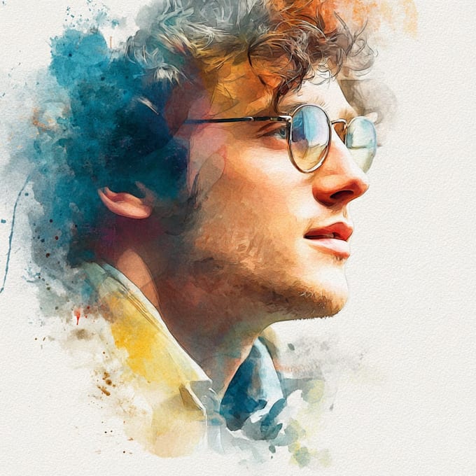 draw a sketchy watercolor portrait, no ai