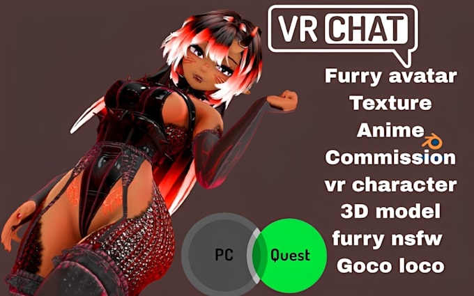 create a custom vrchat avatar edit your model both pc and quest 3d rig nsfw