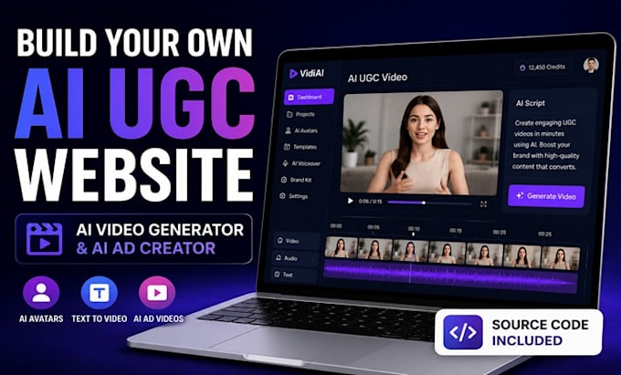 develop ai ugc video generator and ai ad creator website