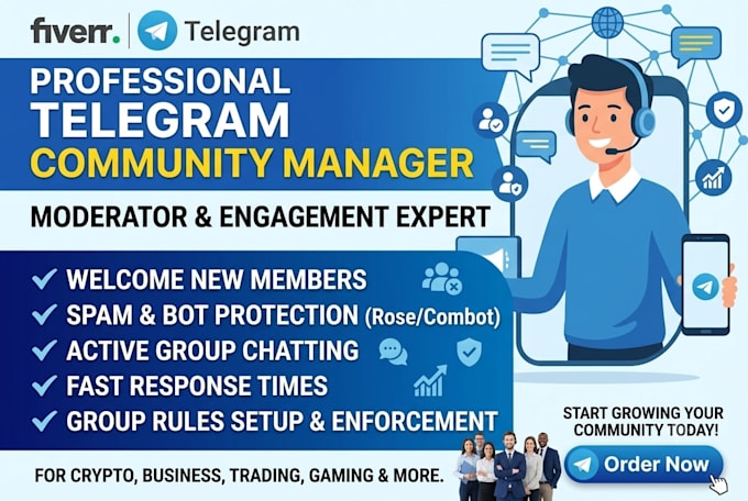 beyour professional telegram moderator and community manager
