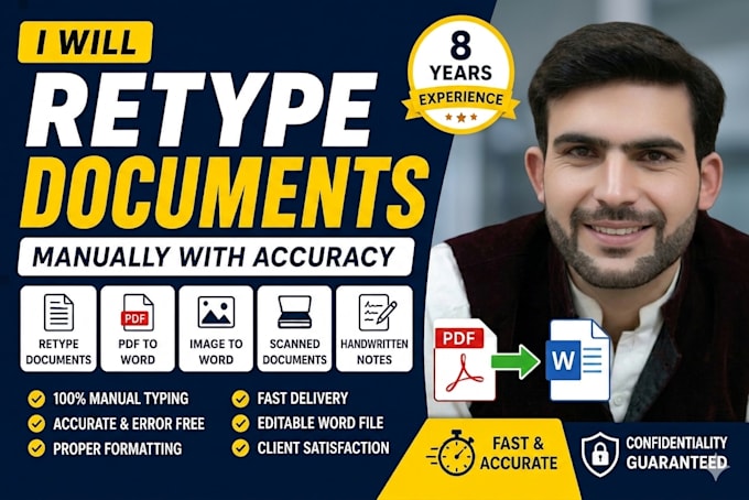 manually retype documents urgent with accuracy