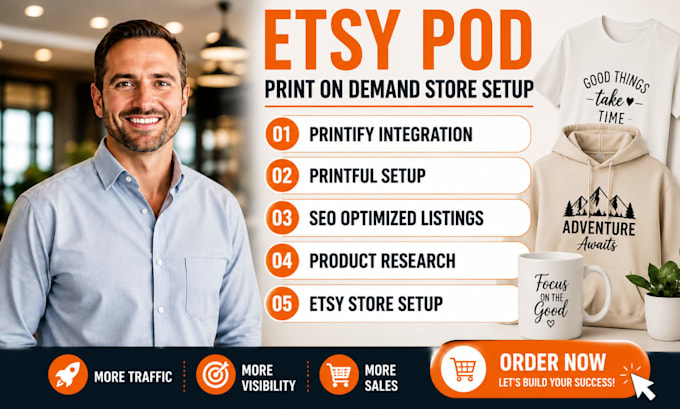 set up etsy pod store with printify  printful and etsy seo