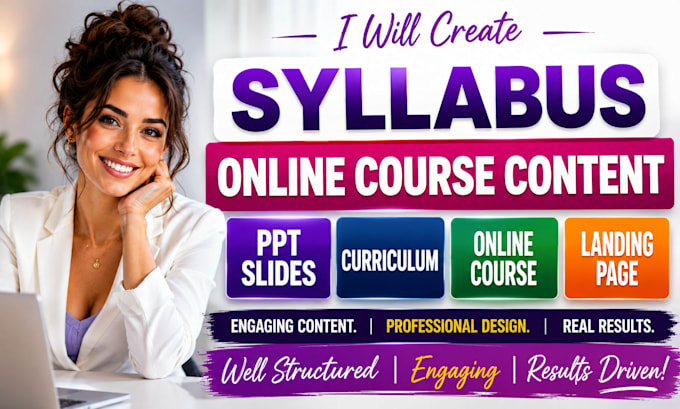 course landing page online course content syllabus ppt slides and course upload