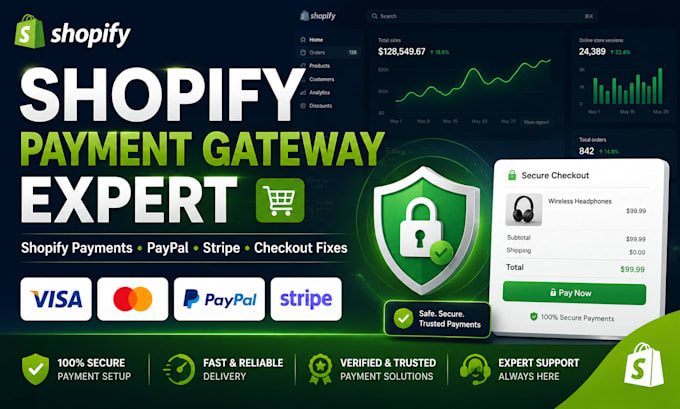 setup and fix shopify payment gateway paypal stripe payoneer integration