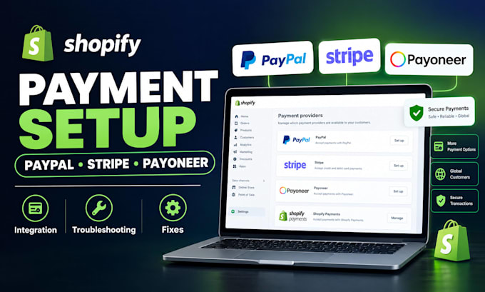 setup shopify payment gateway, shopify payments, stripe and paypal
