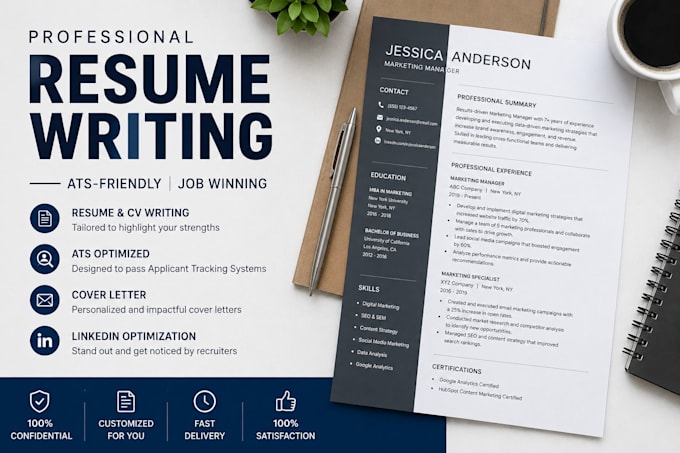 write a professional ats resume and CV