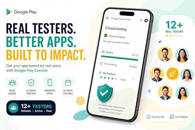 provide 12 testers for google play console closed testing