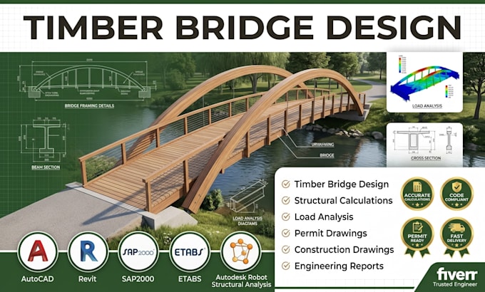 provide timber bridge design and structural engineering calculations