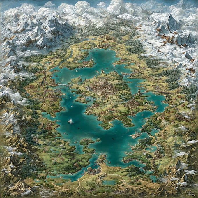 draw vector map illustration fantasy map hand drawn map
