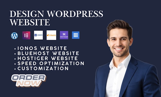 build wordpress website on ionos strato hostinger godaddy and bluehost website