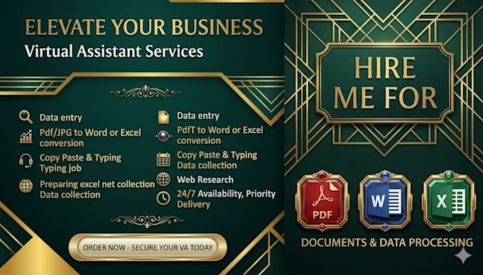 be your virtual assistant for data entry, data correction, copy past and typing