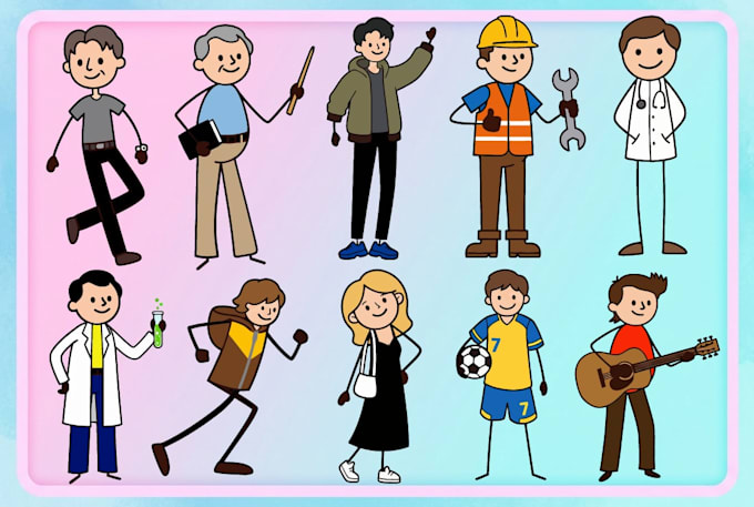 draw stick figures and stick men in a unique style