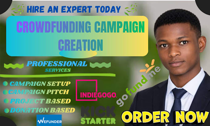 expert crowdfunding campaign creation on gofundme, kickstarter, and indiegogo