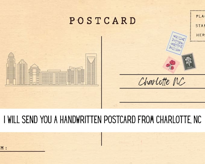 send you a postcard from charlotte, nc