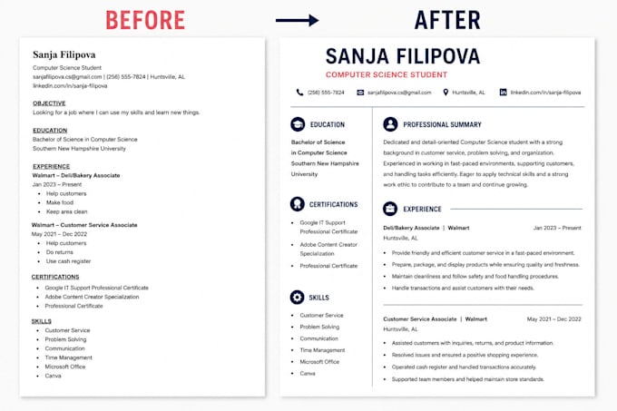 professionally format and improve your resume