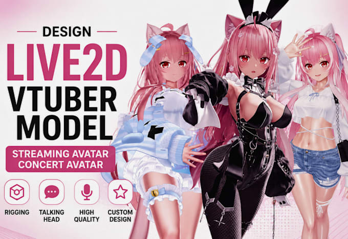 design live2d vtuber model streaming avatar concert avatar rigging talking head