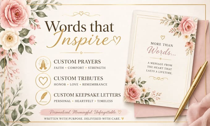 write a personalized prayer, or tribute