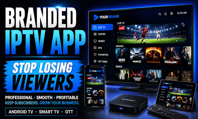 develop your iptv app, android TV app, smart TV app, and ott app