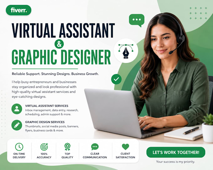 work as a virtual assistance and graphic designer