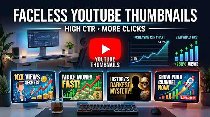 design faceless youtube thumbnails that get more clicks
