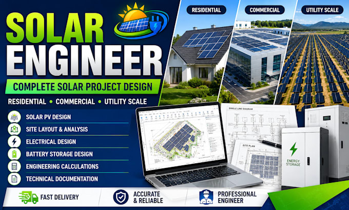 design residential, commercial, and utility scale solar projects