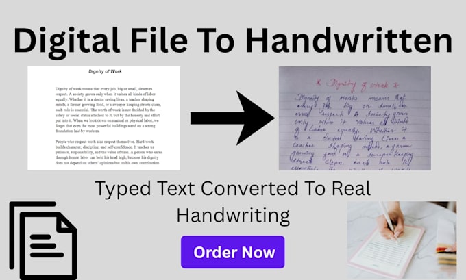do transform typed text into handwritten notes