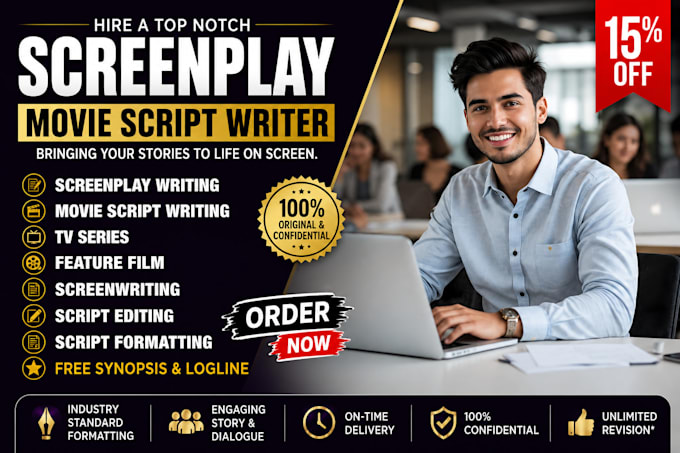 write a professional screenplay for film or tv