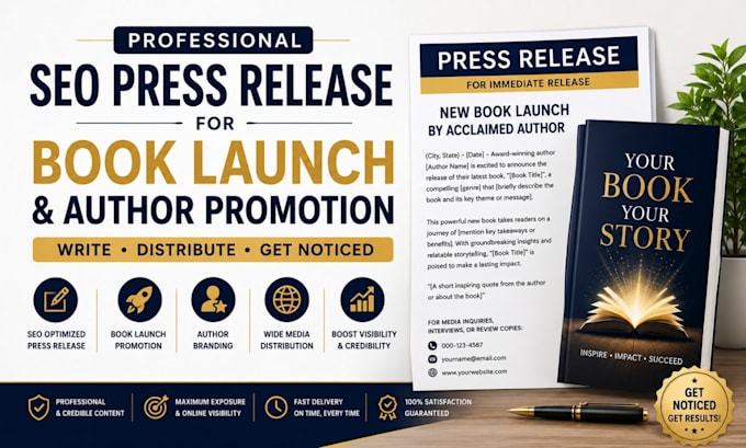 write and distribute SEO press release for book launch and author promotion