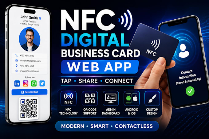 develop an nfc digital business card web app for smart networking