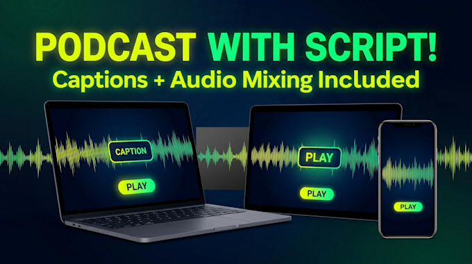 create a podcast trailer with script, captions and broll