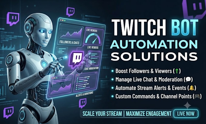 develop a custom twitch bot for moderation, automation and  engagement